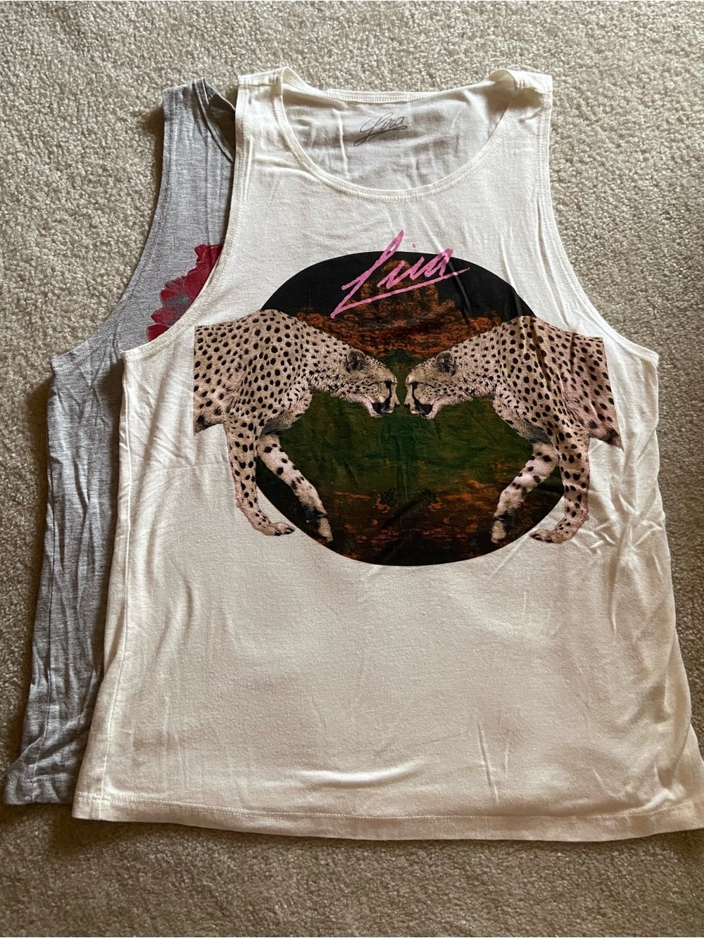 Lira Women's Cream Graphic Tank Tops